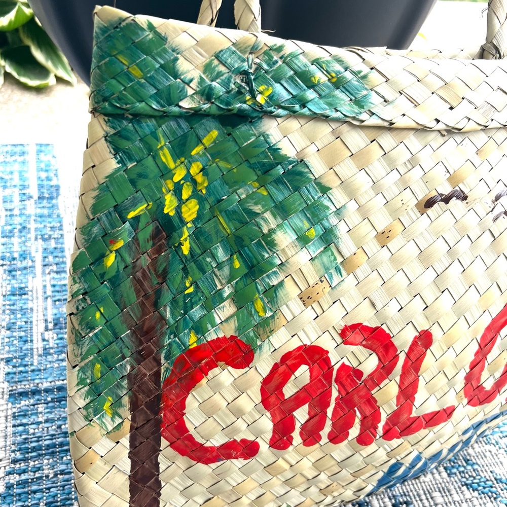 Carlos Haiti Palm Tree Leaf Tote Handmade Good Condition - Picture 6 of 7